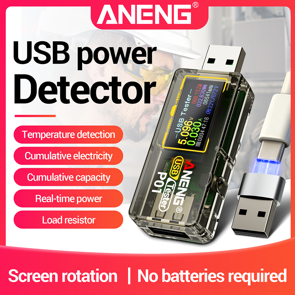 Usb Ammeter Tester - Fast Charging Tester ANENG P01 DC