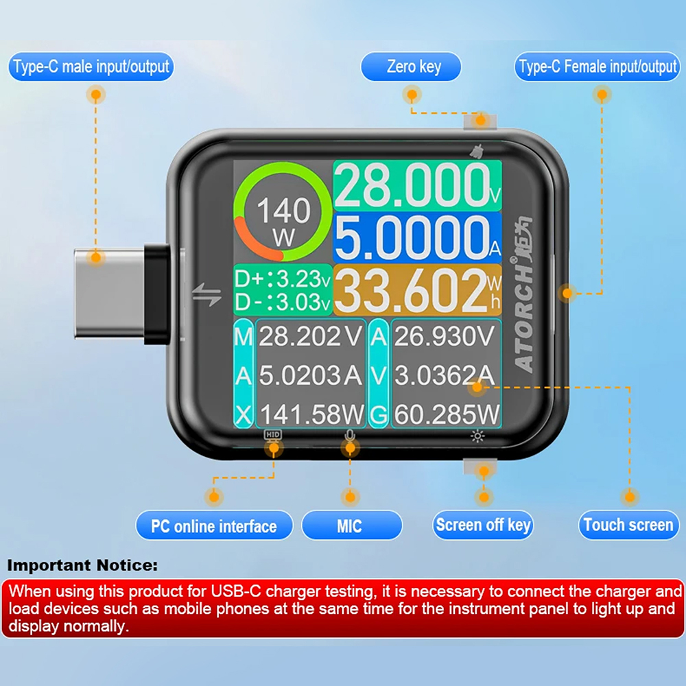 T3 Touch Control Gravity Senso - Usb Ammeter Tester incelemesi ve fiyatı