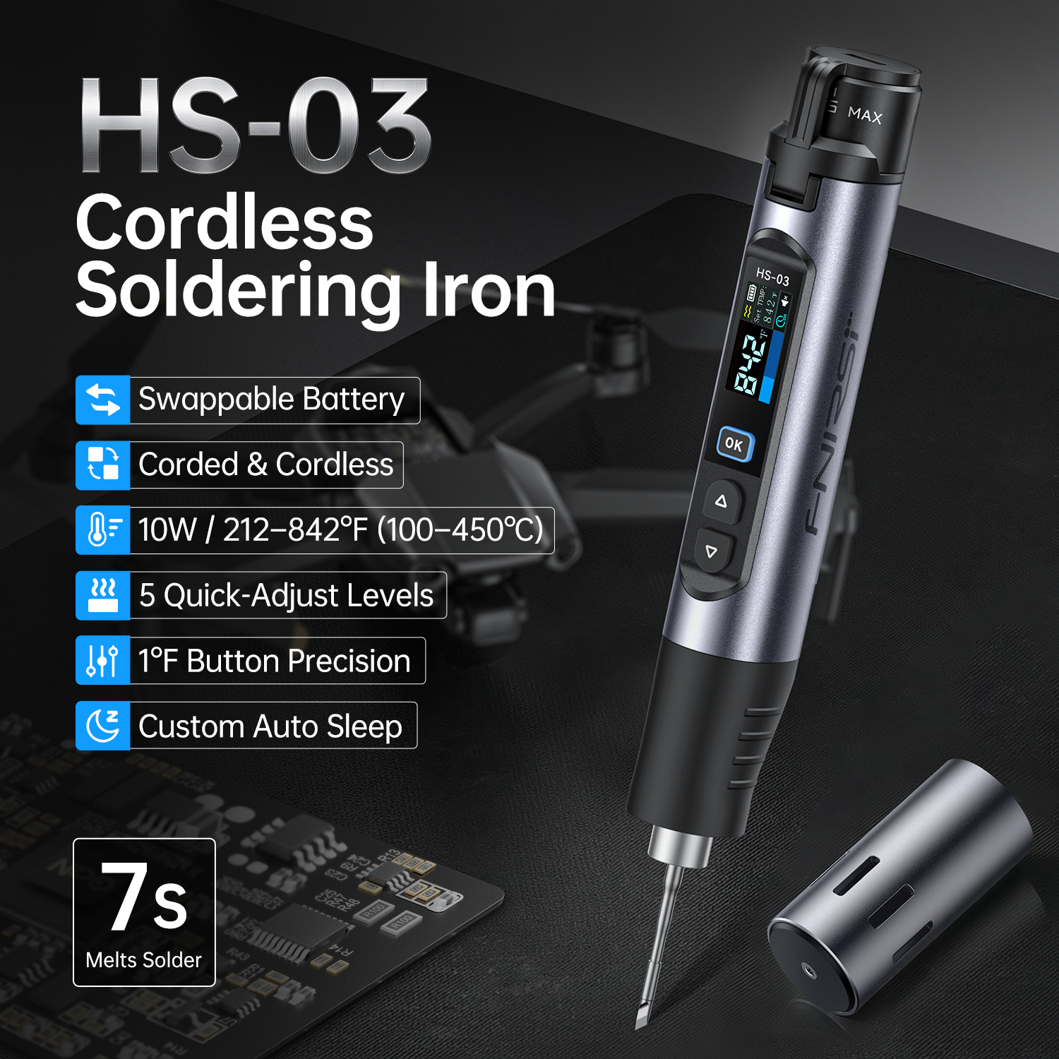 HS03 Plus 100-450°C Cordless S - Electronics Repair Plus incelemesi ve fiyatı