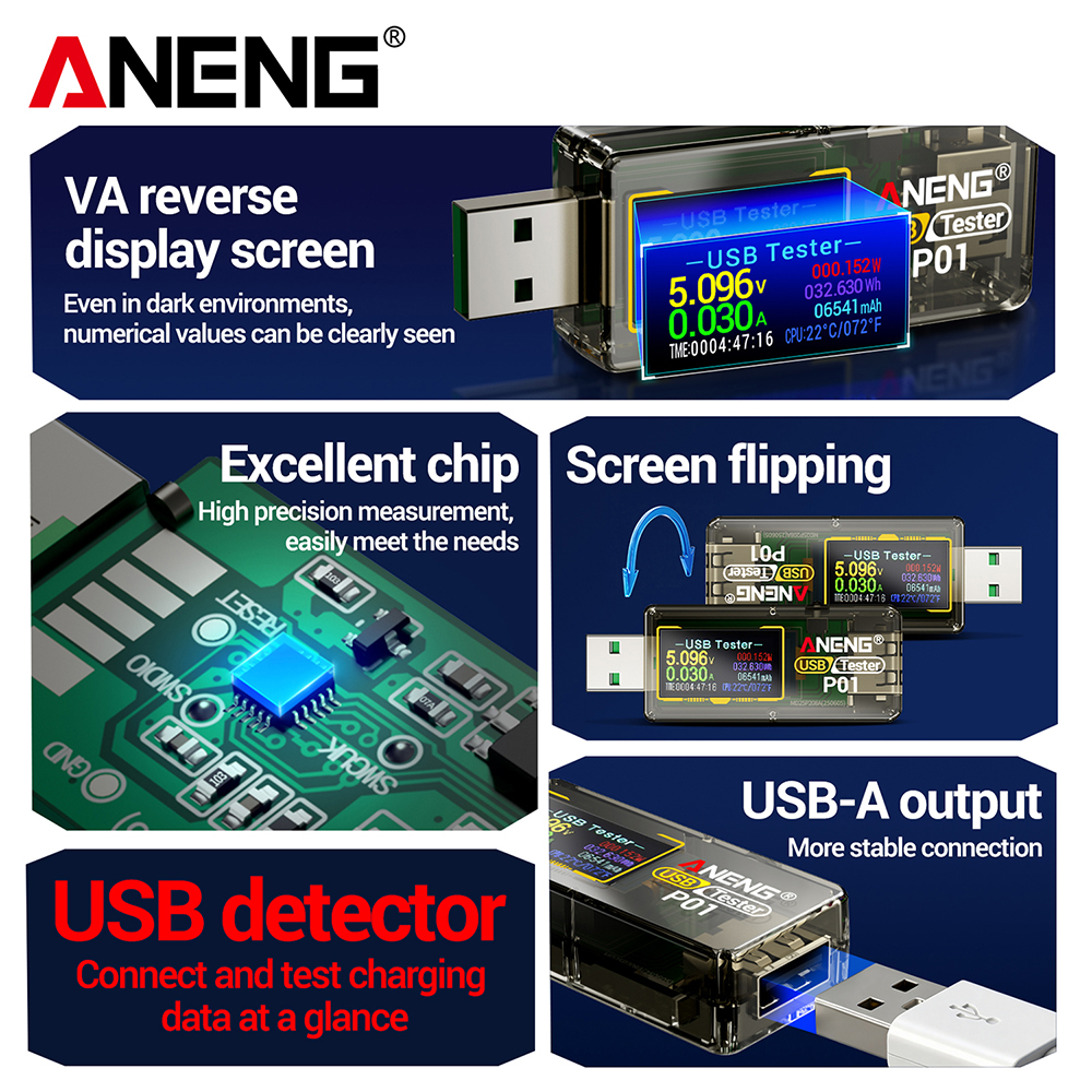 Fast Charging Tester ANENG P01 - Usb Ammeter Tester incelemesi ve fiyatı