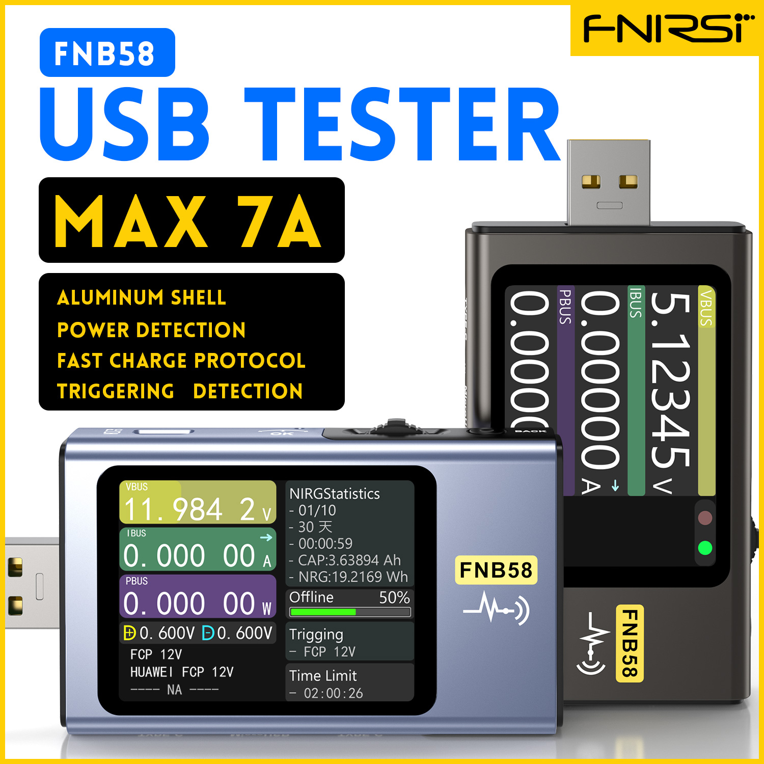 FNIRSI-FNB58 USB Voltage Teste - Usb Ammeter Tester incelemesi ve fiyatı