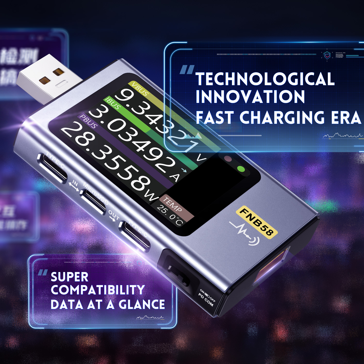 FNIRSI-FNB58 USB Voltage Teste - Usb Ammeter Tester incelemesi ve fiyatı