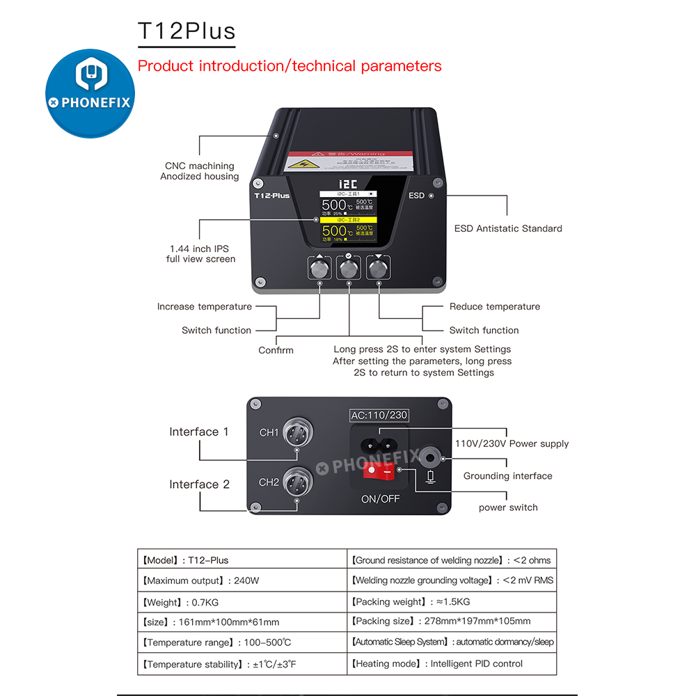 i2C T12 PLUS Soldering Station - Electronics Repair Plus incelemesi ve fiyatı
