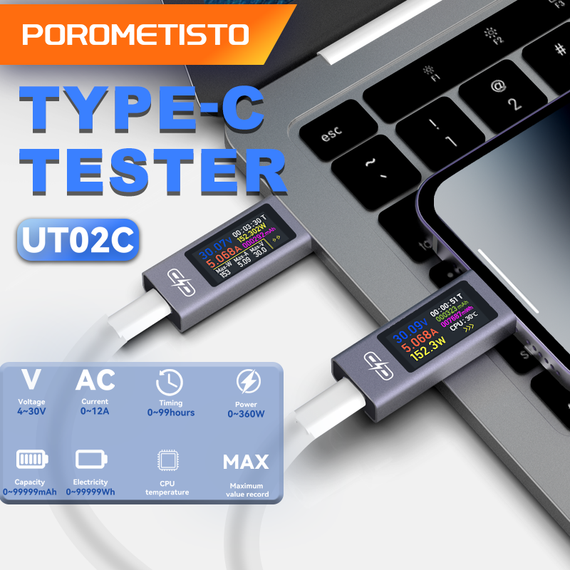 UT02C USB Color Screen Type-C  - Usb Ammeter Tester incelemesi ve fiyatı